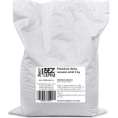 Život bez lepku Pohánkové vločky instantné svetlé 5 kg
