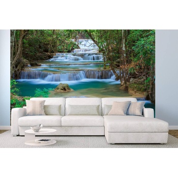 DIMEX ART s. r. o Самозалепваща се флизелинова фототапета каскаден водопад в гората 375 x 250 см