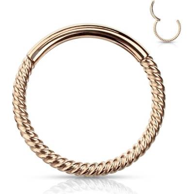 Šperky4U piercing segment kruh vroubkovaný K1042RD-1008