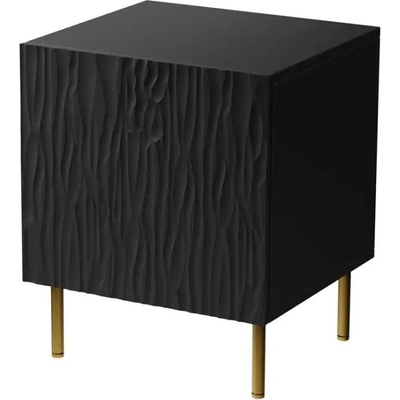 Cama meble Нощно шкафче 2 бр. JUNGLE 53.5x40.5x44 черен мат + златисти крака (JUNGLE SZN CZ)