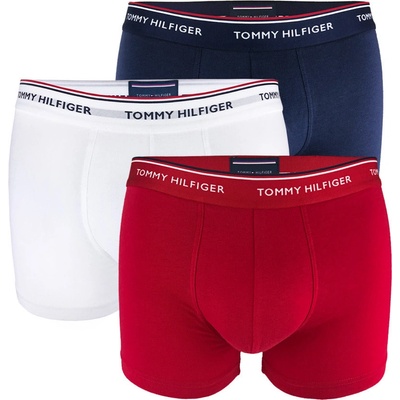 Tommy Hilfiger Premium Essentials biele červené tmavomodré 3Pack