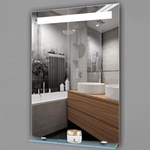 Lidiya Mirror Огледало за баня LED осветление и рафт LM Eclipsed Glow 700×900мм