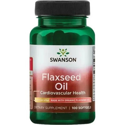 Swanson Flaxseed Oil, 1 g, 100 меки капсули, Swanson (SWE001)