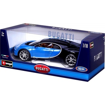 BburagoPlus Bugatti Chiron modrá 1:18