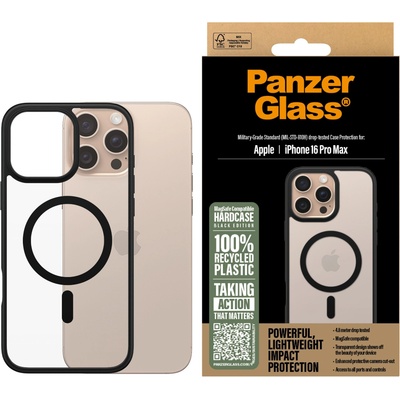 Panzer Гръб PanzerGlass HardCase за iPhone 16 Pro Max, Black MagSafe - Прозрачен