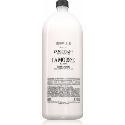 L’Occitane Shea Butter La Mousse krémové tekuté mydlo na ruky náhradná náplň 500 ml