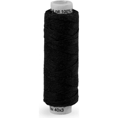Nitě lněné knoflíkové 50 m 999 černá
