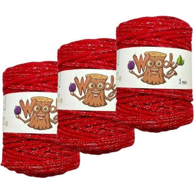 Woody Crafts 3x Woody 5 mm – Vánoční červená (100m)