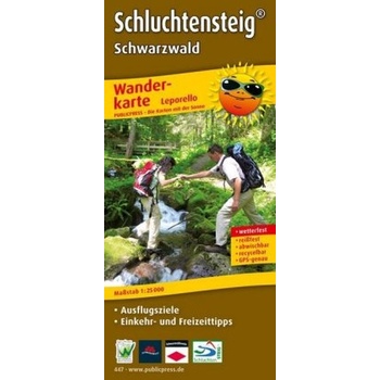 PublicPress Leporello Wanderkarte Schluchtensteig Schwarzwald