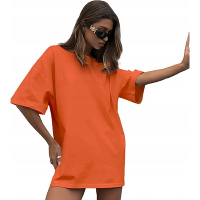 DÁMSKE OVERSIZE TRIČKO DLHÉ ORANŽOVÉ TUNIKA