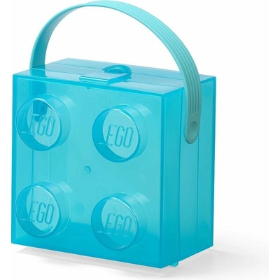 LEGO Svačinový box s rukojetí průsvitná modrá