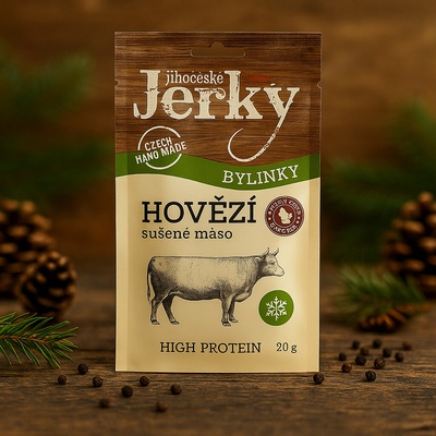 Jihočeské Jerky Hovězí s bylinkami 20 g – Zboží Dáma Jihočeské Jerky Hovězí s bylinkami 20 g – Zboží Dáma