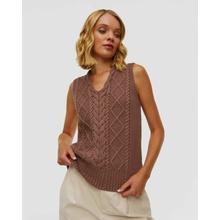 Varley Kay Cable Knit Vest hnědé