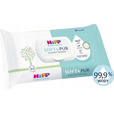 Hipp Soft & Pur vlhčené čistiace obrúsky pre deti od narodenia 48 ks