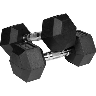 Rebel RBA-2325-10 Pogumované litinové činky HEX 2 x 10 kg