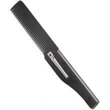 Beard Comb 001BC Black - skládací hřeben pro úpravu vousů a kníru - černý