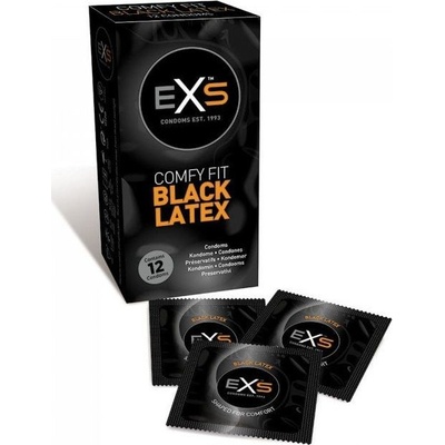 EXS Comfy Fit Black Latex 12 ks