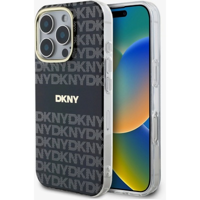 DKNY PC/TPU Повтарящ се модел с тонове ивици Magsafe заден капак за iPhone 16 Pro Max Black DKNY | Lilav | МЪЖЕ | UNI