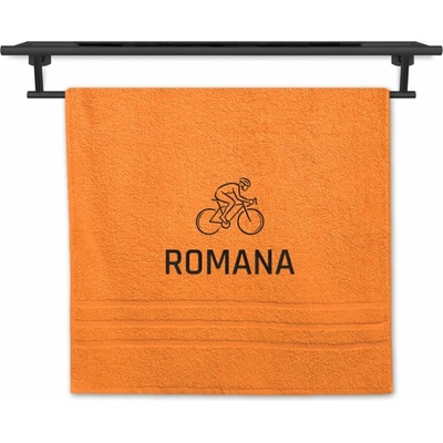 Povlečení Plus osuška se jménem na přání oranžová 70 x 140 cm kolo silniční