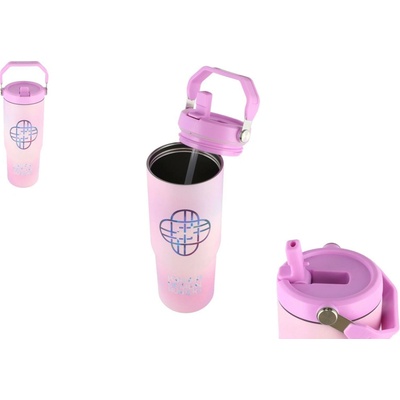 CurePink nerezový cestovní hrnek K Pop Demon hunters Lovkyně démonů Znak 850 ml