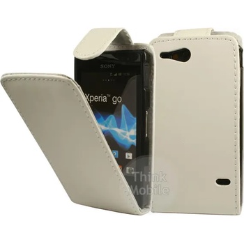 Image 1 of Sony Xperia go ST27i Flip Калъф Бял + Протектор
