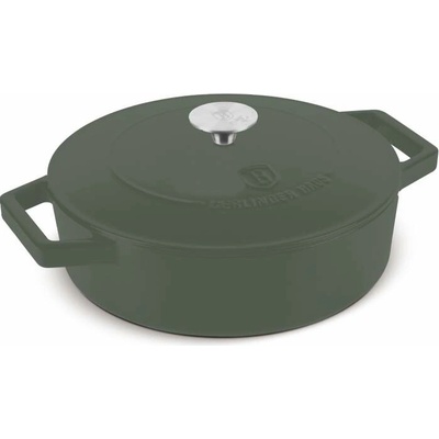 BerlingerHaus Pánev hluboká se smaltovaným povrchem a poklicí 26 cm litinová Matte Green Collection BH-6262