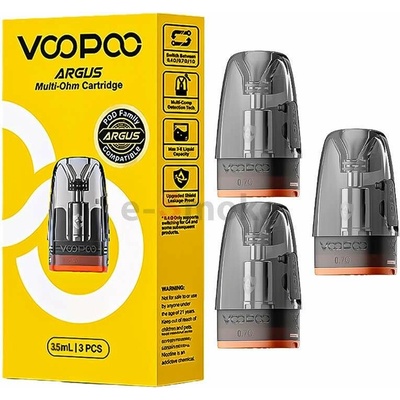 Voopoo Argus Multi-Ohm cartridge 0,4 / 0,7 / 1,0 Ω 0,4 / 0,7 / 1,0 ohm 3 ks