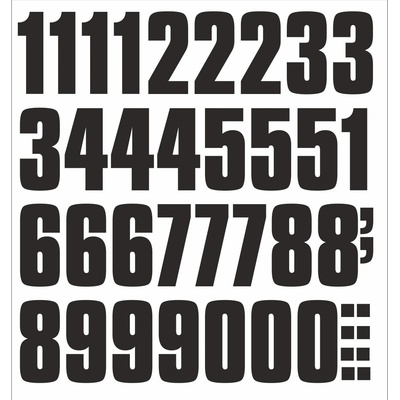 Samolepící čísla - arch vel. 50 mm samolepící vinylová fólie arch - čísla 50 mm – Zboží Dáma