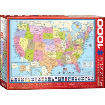 EUROGRAPHICS - Puzzle Map of the United States - 1 000 piese