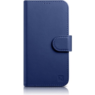 ICARER Флип кейс 2в1 от естествена кожа iCarer Wallet Case за iPhone 14 Pro Max, Anti-RFID, син, (WMI14220728-BU) (WMI14220728-BU)