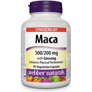 Webber Naturals Maca with Ginseng, 90 капсули, Webber Naturals (3450 WN)