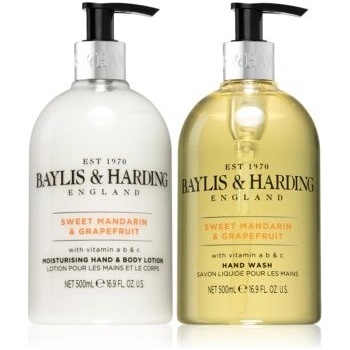 Baylis & Harding Mandarinka a Grapefruit tekuté mýdlo 500 ml + mléko na ruce 500 ml dárková sada