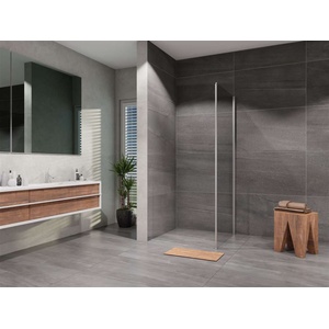 Lansanit LUX Slim Tadao - Плътна стена 90 см, лъскав алуминий/прозрачно стъкло LAN05008 (LAN05008)