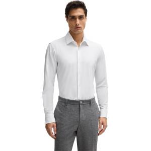 HUGO BOSS Риза с дълъг ръкав Boss Men's P Joe Kent Long Sleeve Oxford Shirt - White - sportihobi - 328,56 лв