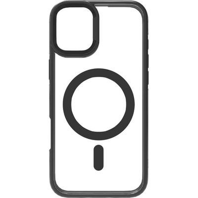 eStuff Infinite Helsinki kryt pro iPhone 16 Pro Max, MagSafe, stojánek, recyklovaný TPU, čirý/černý