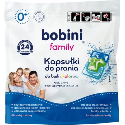Bobini kapsle FAMILY 0+ na bílé i barevné prádlo 24 PD