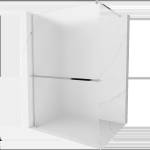 Mexen Kioto+ душ стена с рафт за Walk-in 90 x 200 cm, матирано стъкло, хром - 800-090-121-01-30 (800-090-121-01-30)