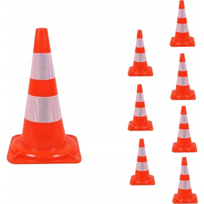 Dopravní kužel 50 cm PVC oranžový sada 8 ks