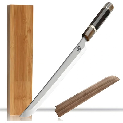 HARAHU Kuchynský nôž SA-21784 na Sushi - Čierna/Hnedá/Biela 26,5 cm