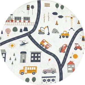 Mila Home Детско килимче за игра подходящо за пране ø100 cm World Around Me - Mila Home (HKC-YuvHali-387-100x100)