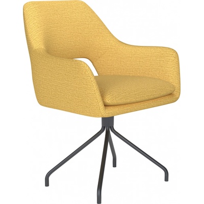 White Label Living Mos kovové nohy žlutý látkový potah