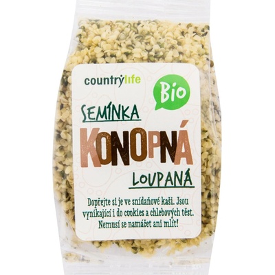 Konopná semínka loupaná 100 g Bio Country Life (bez lepku, rostlinný produkt, bez přidaného cukru)