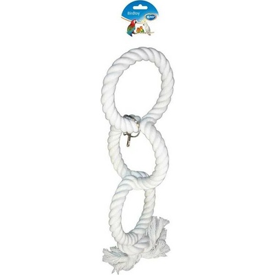 Duvo+ Lano se 3 smyčkami pro papoušky 43 cm