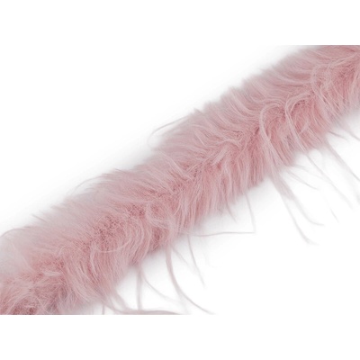 Všívacia odevná / dekoračná kožušina s dlhým chlpom šírka 6 cm - 1 m 5 pudrová