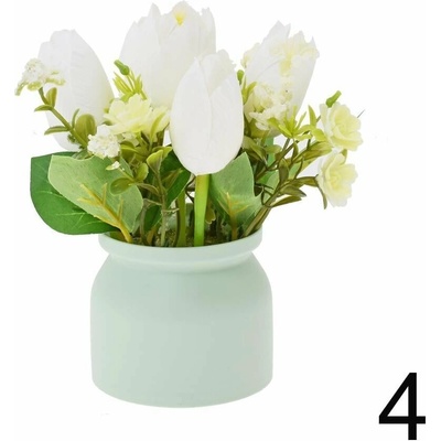 Tulipány v črepníku 17cm biela 240694B