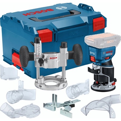 Obrážacia fréza Bosch 18 V 30000 ot./min s odsávaním prachu, L-BOXX