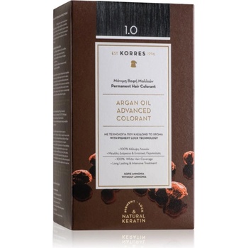 Image 1 of KORRES Argan Oil перманентната боя за коса с арганово масло цвят 1.0 Black 50ml