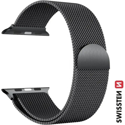SWISSTEN milánský tah řemínek pro Apple Watch 38-40 mm černá 46000201