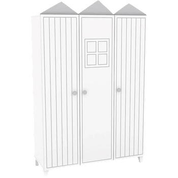 Carmen Трикрилен детски гардероб miami - бял (3575119)