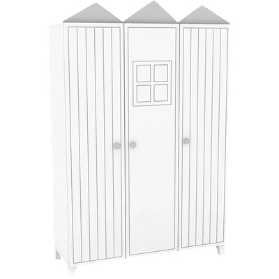 Carmen Трикрилен детски гардероб miami - бял (3575119)